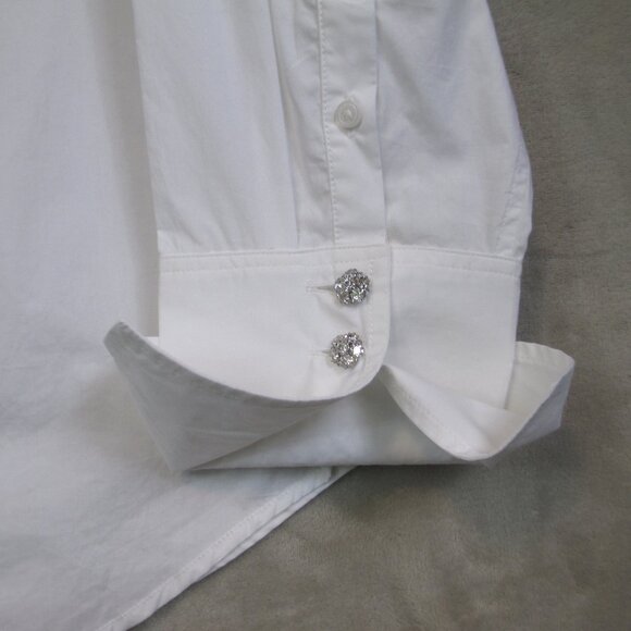NWT J. Crew Garcon Shirt Womens 18 White Organic Cotton Button Up Long Sleeves - Picture 6 of 13